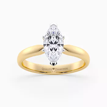 Marquise Six Claw Amia Diamond Ring in 9K Yellow Gold