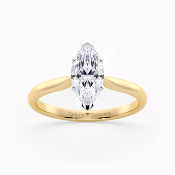 Marquise Six Claw Beau Diamond Ring in 9K Yellow Gold