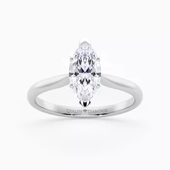 Marquise Six Claw Beau Diamond Ring in Platinum 950