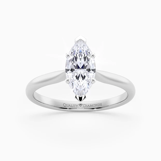 Marquise Six Claw Beau Diamond Ring in Platinum 950