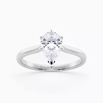 Pear Six Claw Beau Diamond Ring in Platinum 950