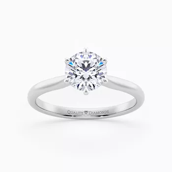 Six Claw Round Brilliant Beau Diamond Ring in Platinum