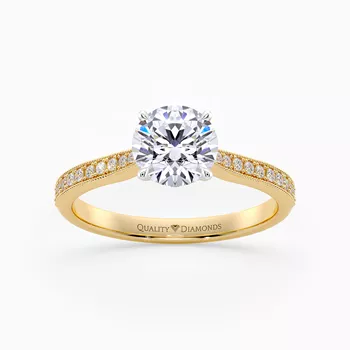 Diamond Set Round Brilliant Beau Diamond Ring in 18K Yellow Gold