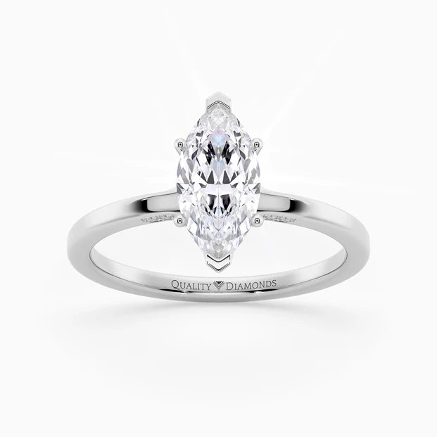 Diamond Set Marquise Lita Diamond Ring in Palladium