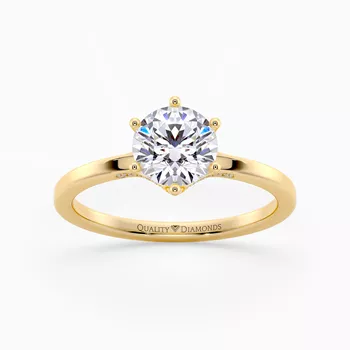 Diamond Set Round Brilliant Lita Diamond Ring in 18K Yellow Gold