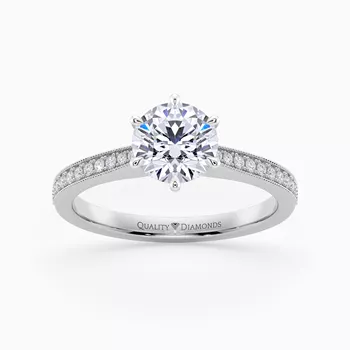 Six Claw Diamond Set Round Brilliant Beau Diamond Ring in Platinum