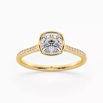 Diamond Set Cushion Carina Diamond Ring in 9K Yellow Gold