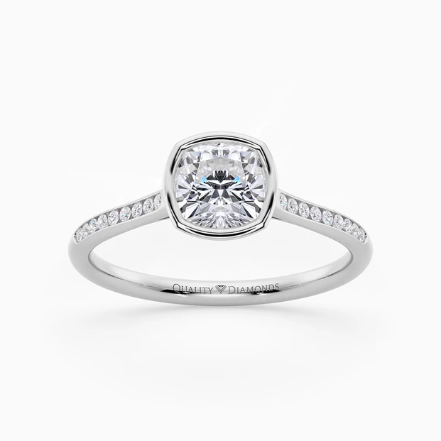 Diamond Set Cushion Carina Diamond Ring in Platinum
