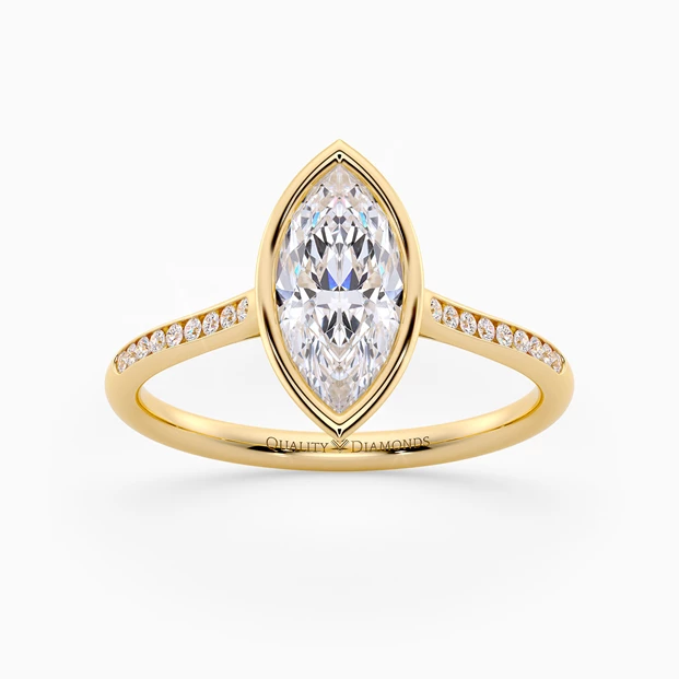 Diamond Set Marquise Carina Diamond Ring in 18K Yellow Gold