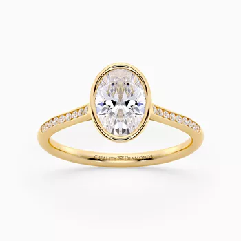 Diamond Set Oval Carina Diamond Ring in 9K Yellow Gold