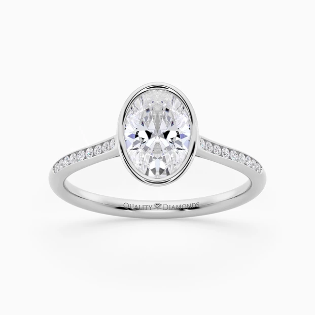 Diamond Set Oval Carina Diamond Ring in Platinum