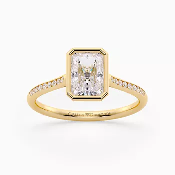 Diamond Set Radiant Carina Diamond Ring in 9K Yellow Gold