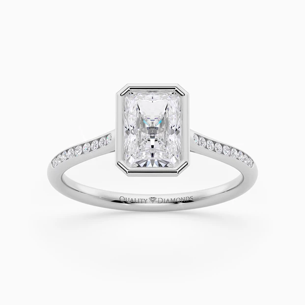 Diamond Set Radiant Carina Diamond Ring in Platinum