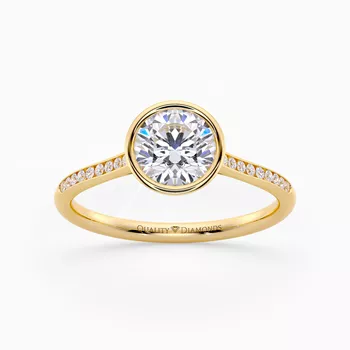 Diamond Set Round Brilliant Carina Diamond Ring in 18K Yellow Gold