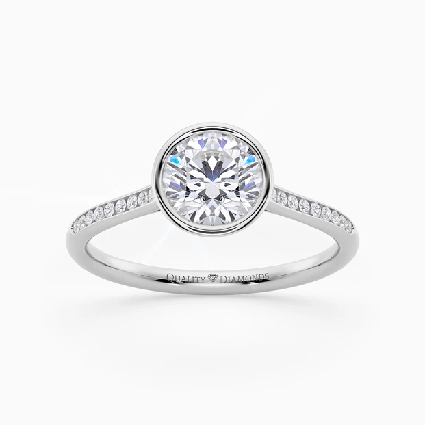 Diamond Set Round Brilliant Carina Diamond Ring in Platinum