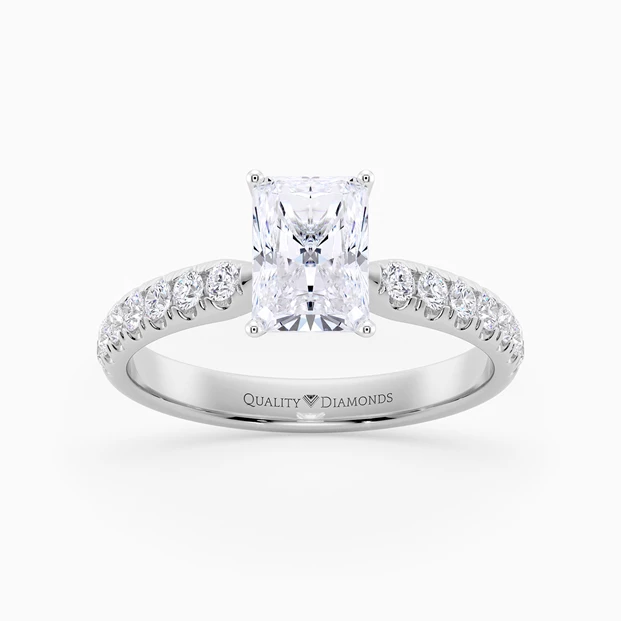 Diamond Set Radiant Amia Diamond Ring in Palladium