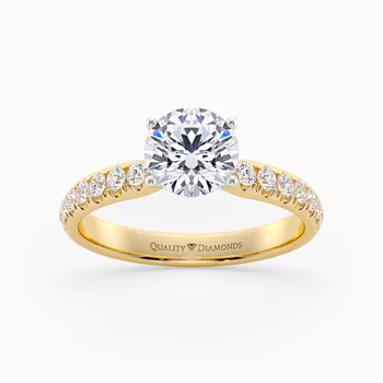 Diamond Set Round Brilliant Amia Diamond Ring in 18K Yellow Gold