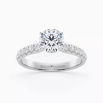 Diamond Set Round Brilliant Amia Diamond Ring in Platinum