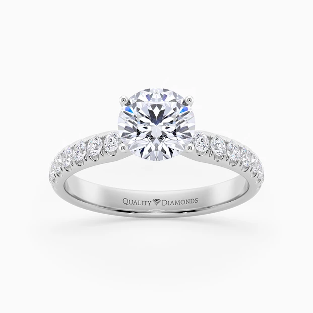 Diamond Set Round Brilliant Amia Diamond Ring in Palladium
