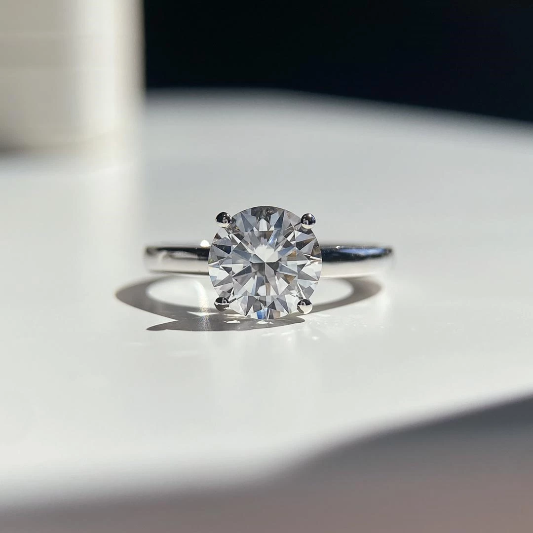 1.58ct Lab-Grown Round Brilliant Clara Diamond Ring in Platinum