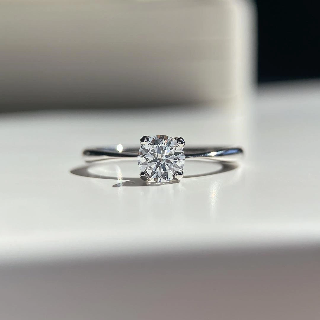 0.46ct Lab-Grown Round Brilliant Amorette Diamond Ring in 9K White Gold