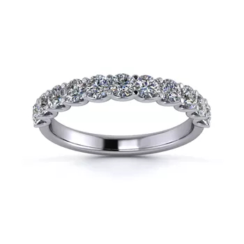 18K White Gold 2.7mm Half U Collet Diamond Set Ring