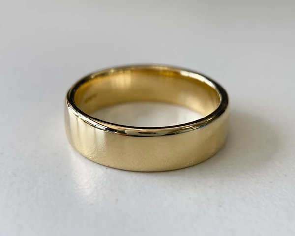 18K Yellow Gold 6mm Slight Court Medium Weight Wedding Ring