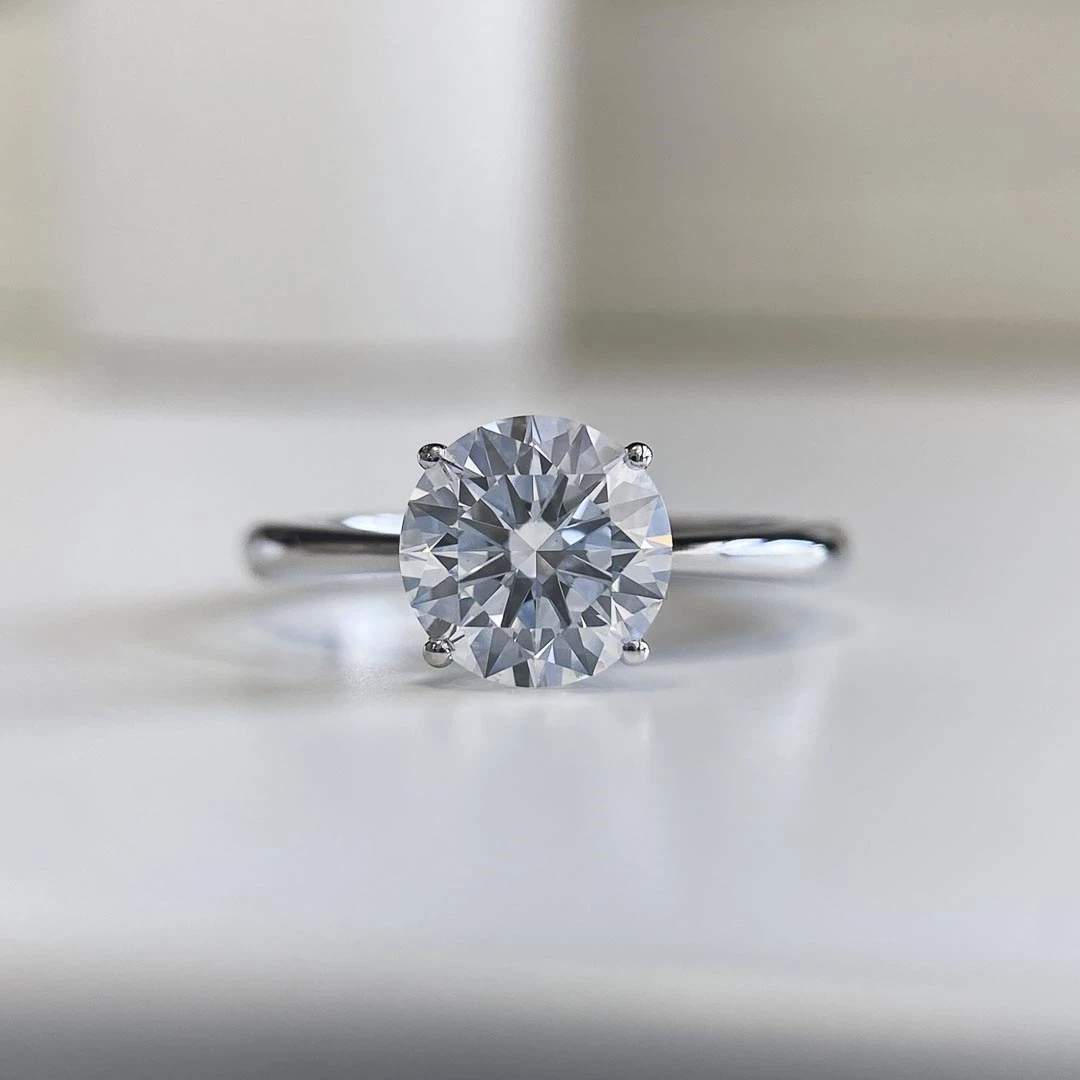 1.73ct Lab-Grown Round Brilliant Amorette Diamond Ring in Platinum