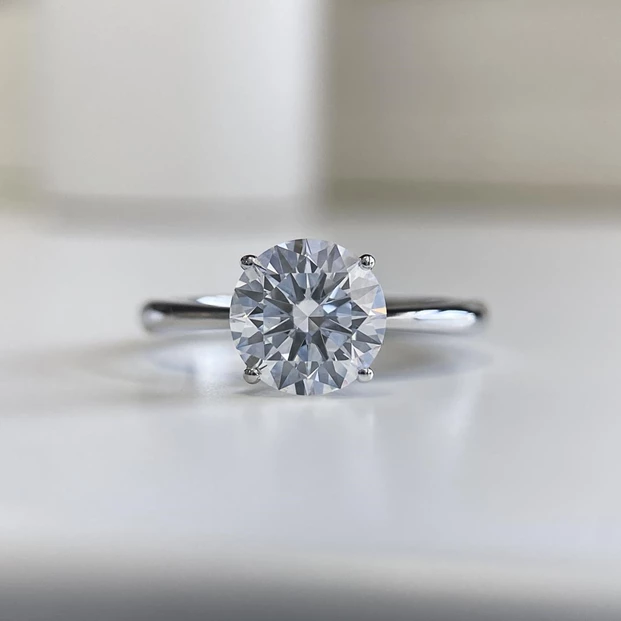 1.73ct Lab-Grown Round Brilliant Amorette Diamond Ring in Platinum
