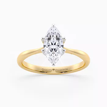 Marquise Six Claw Bellezza Diamond Ring in 9K Yellow Gold