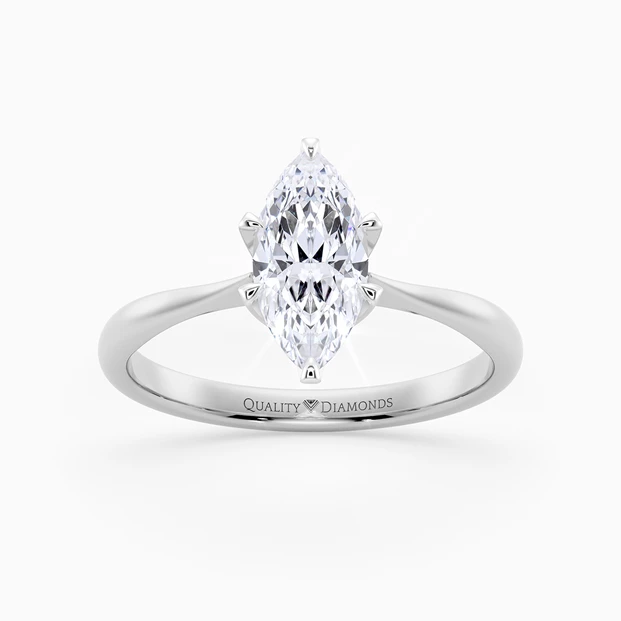 Marquise Six Claw Bellezza Diamond Ring in Platinum