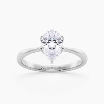 Pear Six Claw Bellezza Diamond Ring in Platinum 950