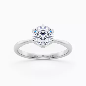 Round Brilliant Six Claw Bellezza Diamond Ring in Platinum