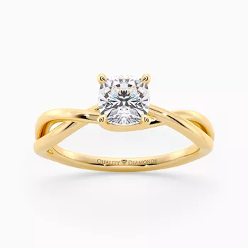Cushion Grazia Diamond Ring in 9K Yellow Gold