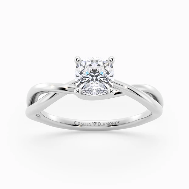 Cushion Grazia Diamond Ring in Platinum