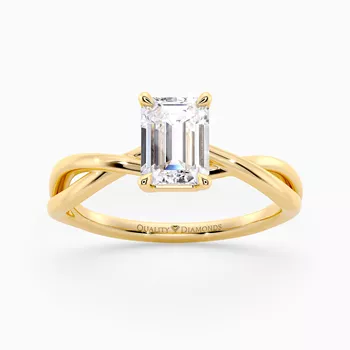 Emerald Grazia Diamond Ring in 9K Yellow Gold