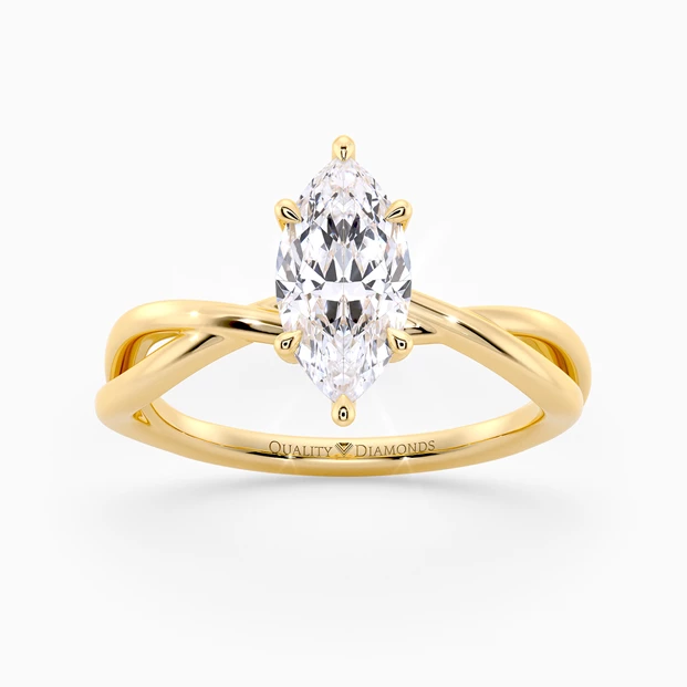 Marquise Grazia Diamond Ring in 18K Yellow Gold