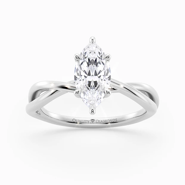 Marquise Grazia Diamond Ring in 18K White Gold