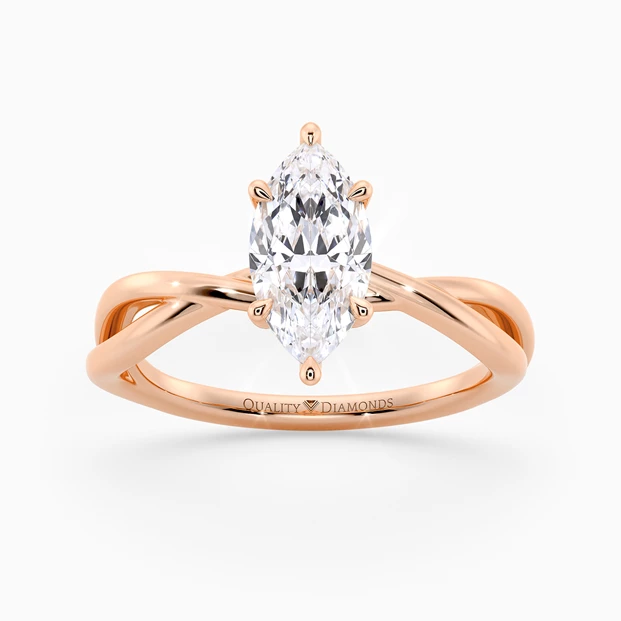 Marquise Grazia Diamond Ring in 18K Rose Gold