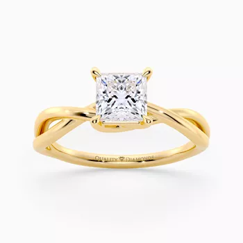 Princess Grazia Diamond Ring in 9K Yellow Gold