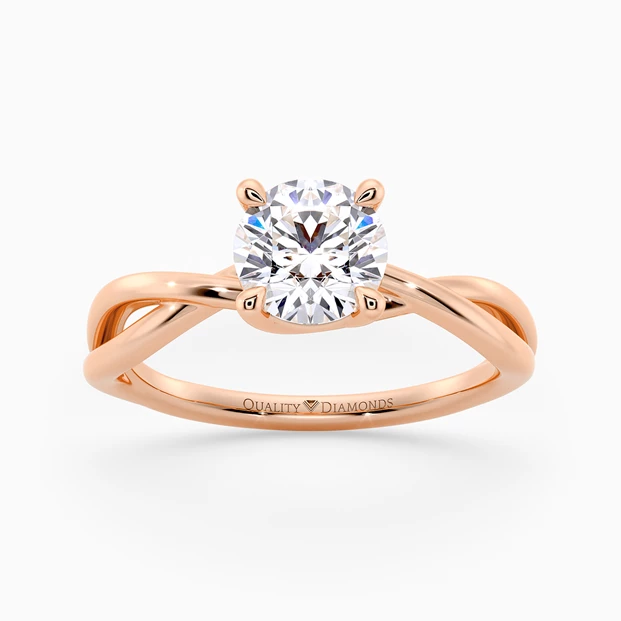 Round Brilliant Grazia Diamond Ring in 9K Rose Gold