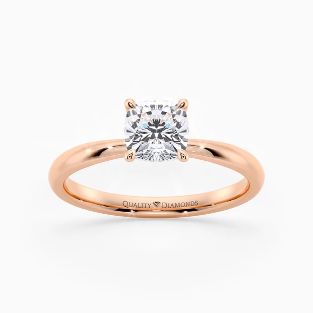 Cushion Mirabelle Diamond Ring in 9K Rose Gold