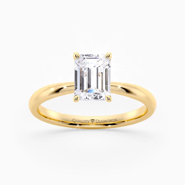 Emerald Mirabelle Diamond Ring in 9K Yellow Gold