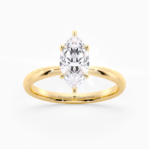 Marquise Mirabelle Diamond Ring in 18K Yellow Gold