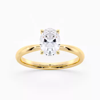 Oval Mirabelle Diamond Ring in 9K Yellow Gold