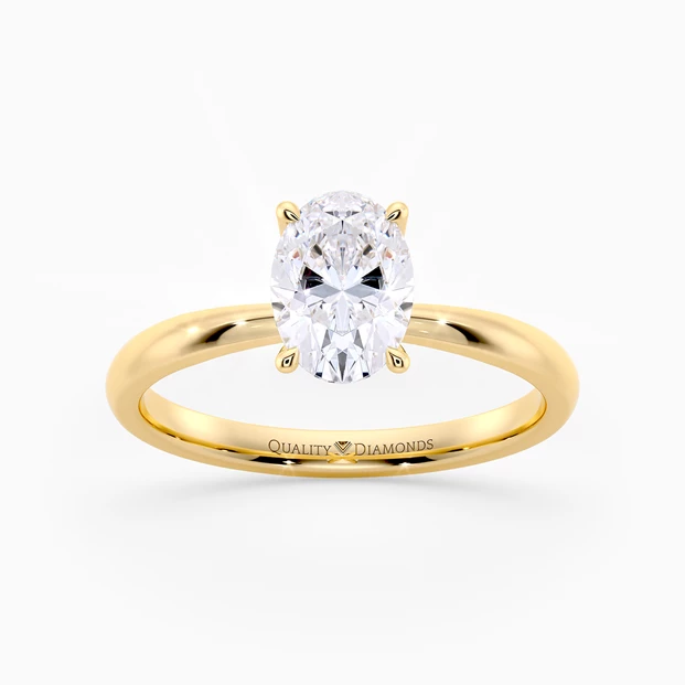 Oval Mirabelle Diamond Ring in 18K Yellow Gold