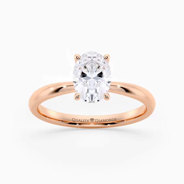 Oval Mirabelle Diamond Ring in 18K Rose Gold