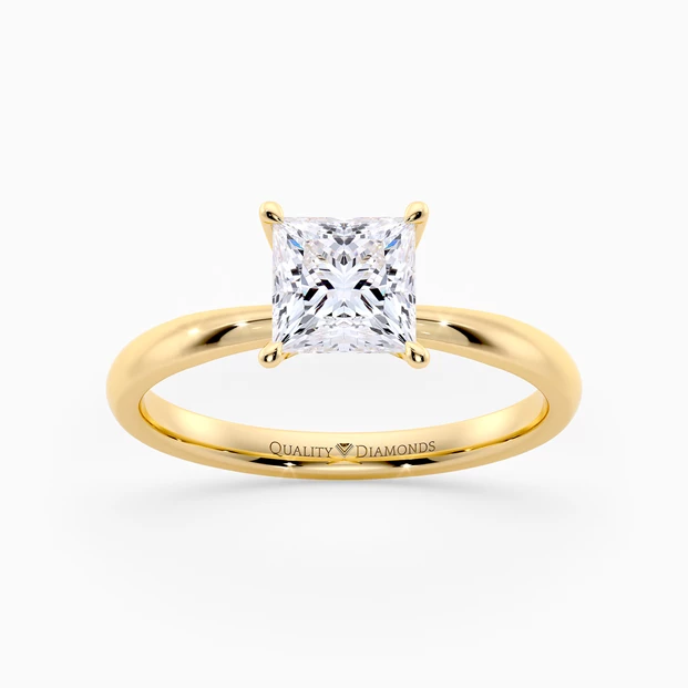 Princess Mirabelle Diamond Ring in 9K Yellow Gold