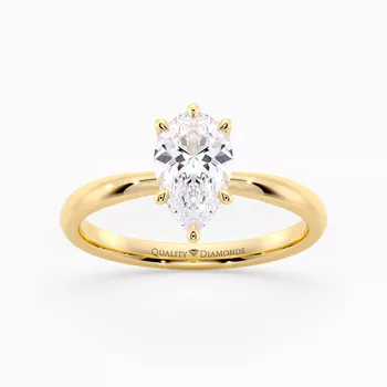 Pear Mirabelle Diamond Ring in 9K Yellow Gold