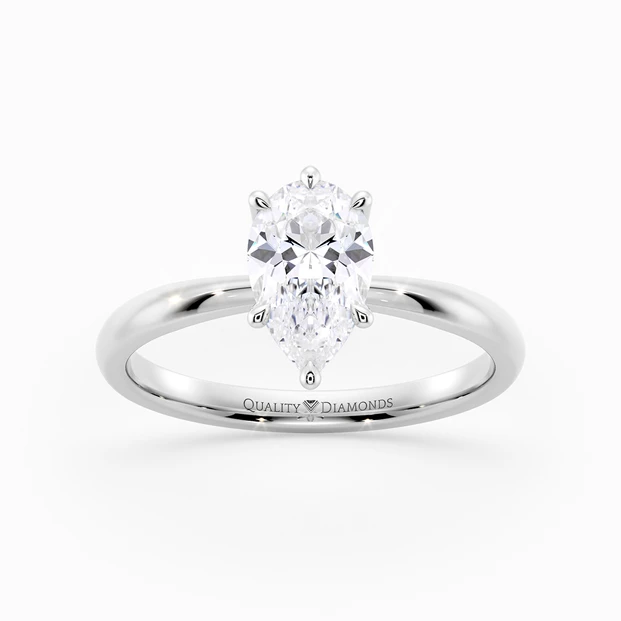 Pear Mirabelle Diamond Ring in Platinum